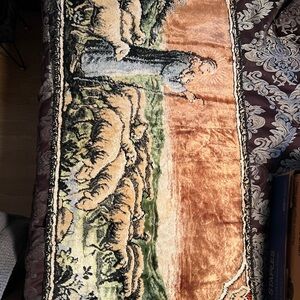 Vintage Tapestry with Pastoral Scene